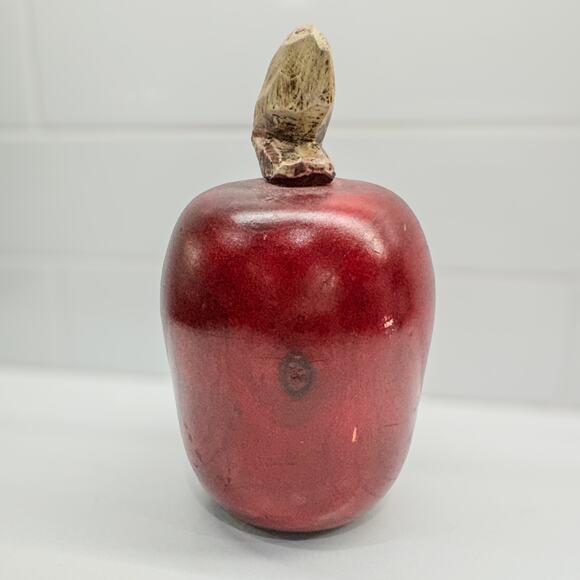 Wooden Red Delicious Apple Decor w/ Wood Stem, Rustic Farmhouse, Country - 8”H - Picture 5 of 6